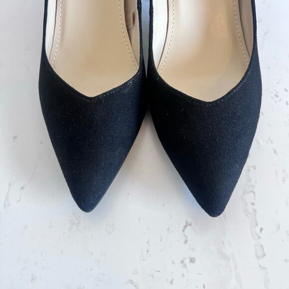 MARC FISHER ZALA BLOCK HEEL POINTY TOE HEEL WOMENS BLACK SUEDE SIZE 7 1/2 MEDIUM - Picture 4 of 12